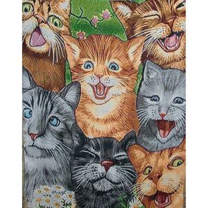 Crazy Cats Tapestry Throw Blanket with Fringed Edge, 42 x 54 inch